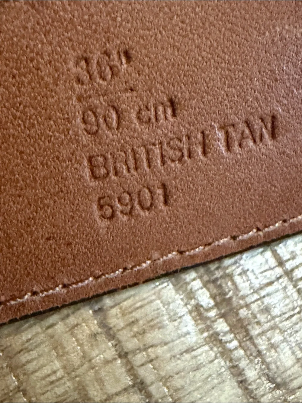 Coach British Tan Cowhide Leather Belt Size 36”, 1” Wide Unisex
